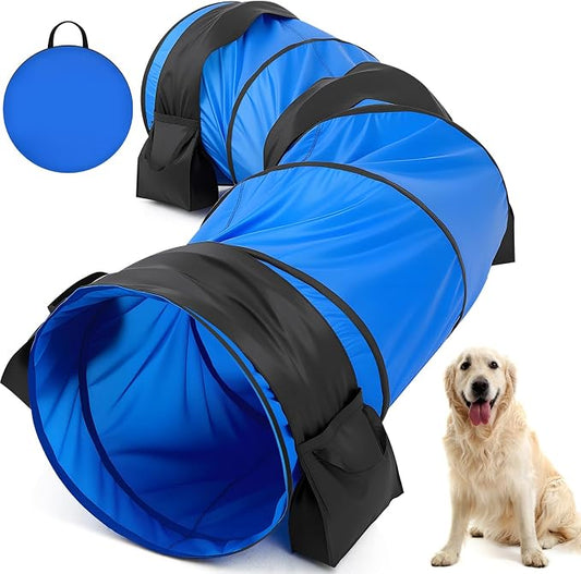 28 in 10 Foot Blue Extra Large Dog Agility Tunnel by Briwooody