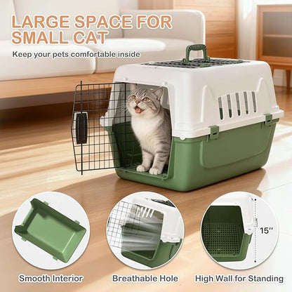 MoNiBloom 22-Inch Dog Crate Plastic 2-Door Top Loading Cat Carrier, Hard-Sided - Image 4