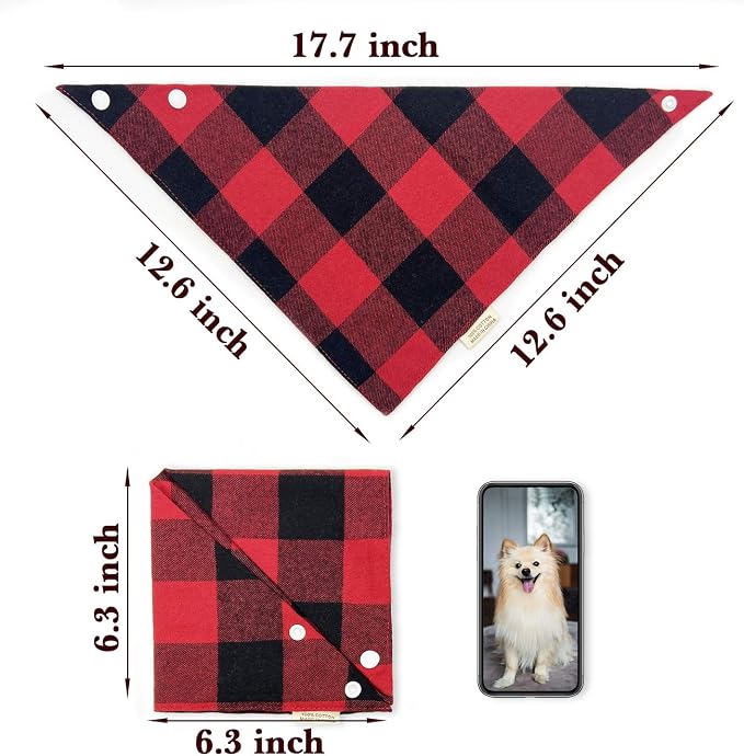 5PCS Dog Bandanas with Button - Image 3