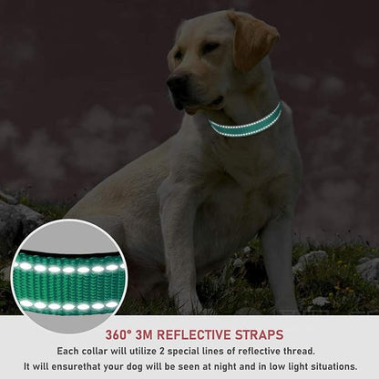 Reflective Dog Collar with Buckle Adjustable Safety Nylon Collars - Image 4