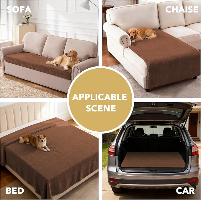 H.VERSAILTEX Non Slip Pet Couch Cover Chenille Dog Bed Protector Thick Soft - Image 6