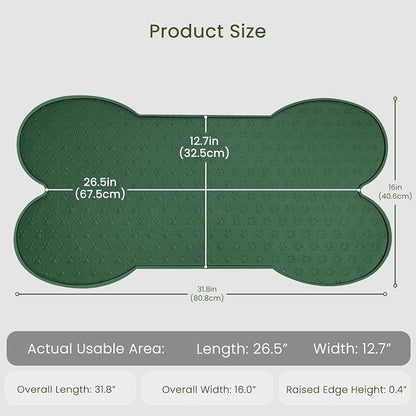 Dog Food Mat Anti-Slip Silicone Dog Bowl Mat Thicker Pet Placemat Waterproof - Image 2