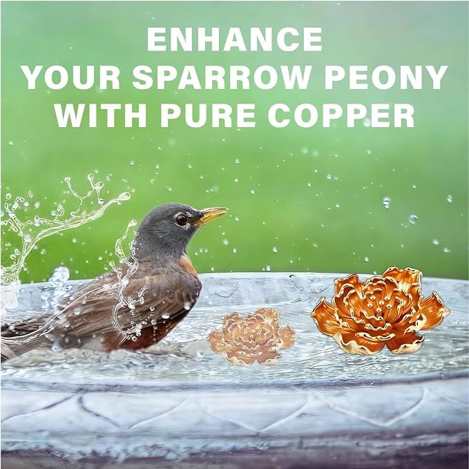 4 Pcs Peony Shape Bird Bath Copper Disk Accessories, Brass Bird Bath - Image 6
