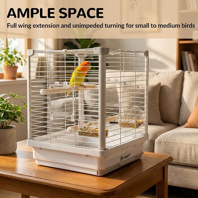 14.6" Portable Travel Bird Cage, Parrot Cage, Ample Room - Image 7