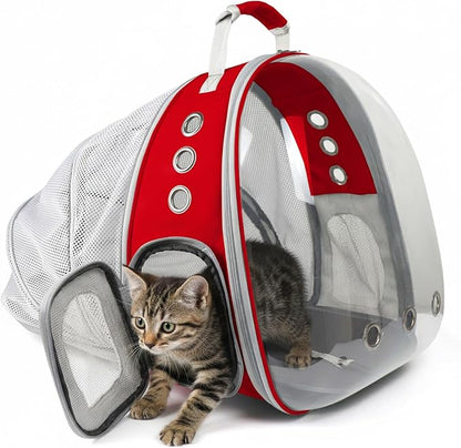 Cat Backpack Carrier, Back Expandable Pet Backpack by PETSWEET