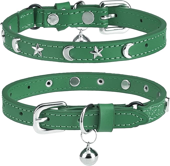 Leather Cat Collars for Boy Girl Cats by DILLYBUD