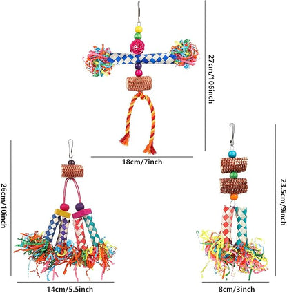 LifeIdeas Bird Shredding Toys, Colorful Bird Foraging Toys - Image 2
