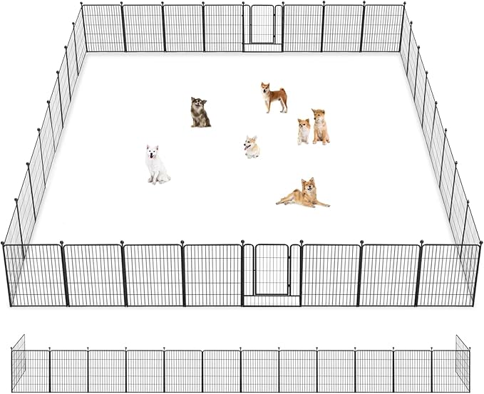 Dog Playpen 32 inch 32 Panels Indoor Outdoor Dog Pen by Jhsomdr