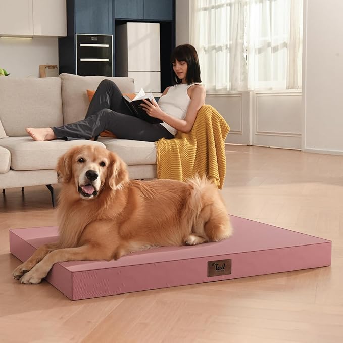 Outdoor Large Washable Dog Bed, Orthopedic Egg Crate Foam Dog Crate Mat - Image 5