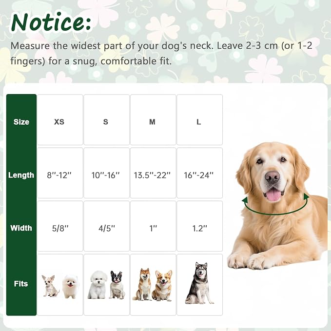 St. Patrick's Day Dog Collar, Adjustable Spring Cotton Collars Gifts - Image 2