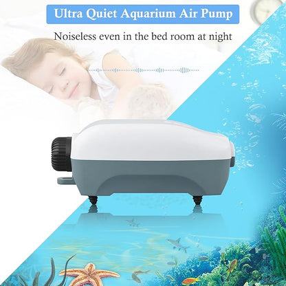 HITOP Dual Outlet Aquarium Electric Air Pump, Whisper Adjustable Fish Tank - Image 5