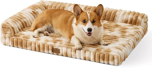 Cute Dog Bed, Faux Rabbit Fur Orthopedic Foam Dog Bed by COZYKISS