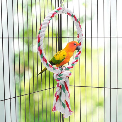 Bird Rope Swing Toy Parrot Climbing Perch Stand - Image 2
