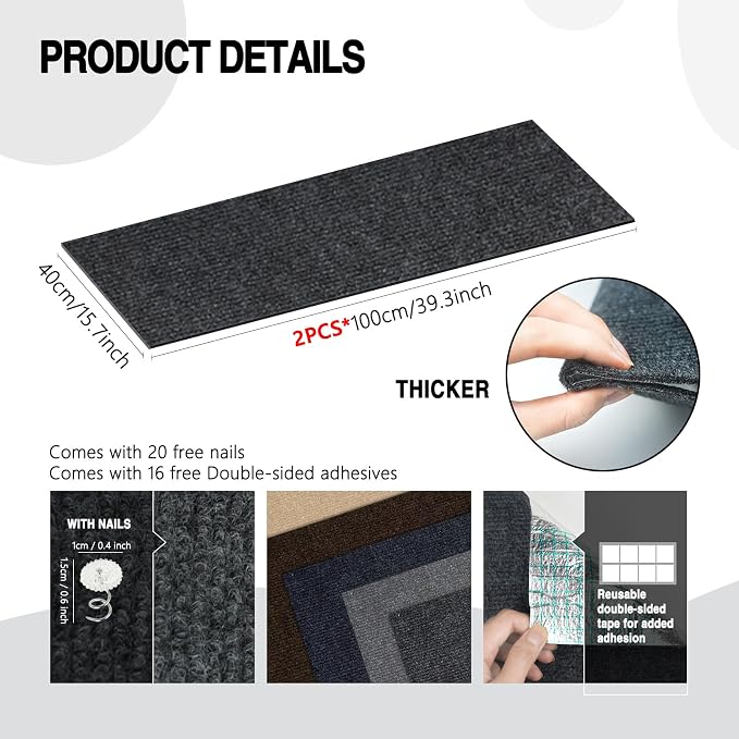 2Pack Total 78.7"x15.8" Cat Scratch Mat - Image 2