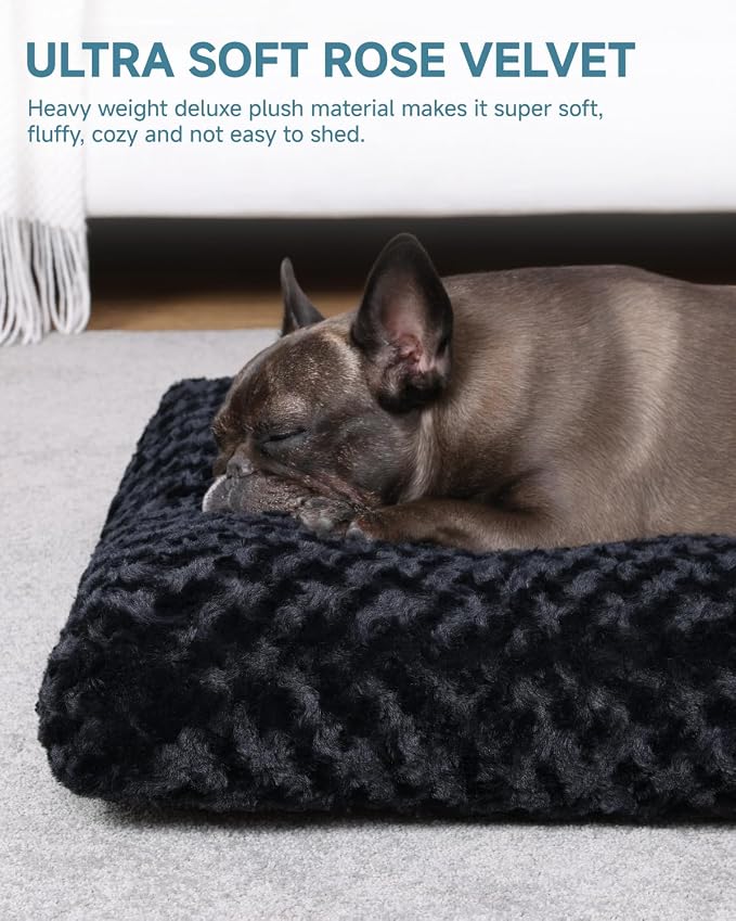 KSIIA Washable Dog Bed Anti-Slip Dog Crate Beds Deluxe Plush Kennel Pad Comfy - Image 2