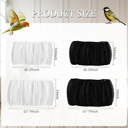 4 PCS Bird Cage Cover, Universal Bird Cage Seed Catcher, Adjustable Elastic - Image 2
