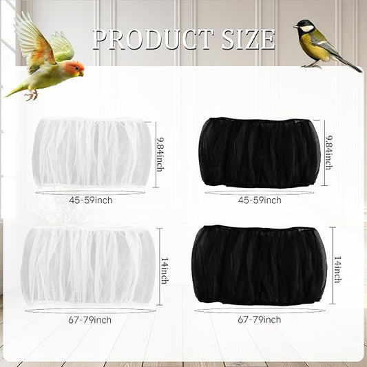 4 PCS Bird Cage Cover, Universal Bird Cage Seed Catcher, Adjustable Elastic - Image 2