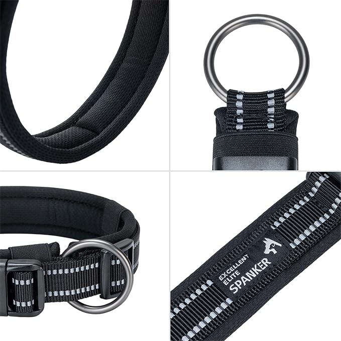 EXCELLENT ELITE SPANKER Reflective Dog Collar Classic Soft Padded Breathable - Image 5