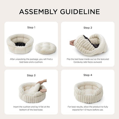 Bedsure ComfyFleece™ Small Cat Bed, Washable Round Cute Pet Beds - Image 5