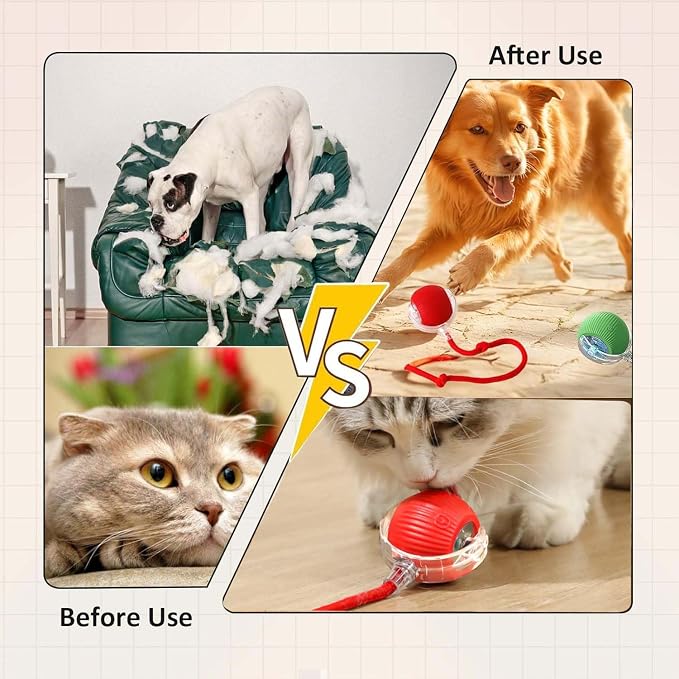 2 PCS Interactive Cat Toy Rolling Ball Chewie Viral Dog Ball, Smart Automatic - Image 5