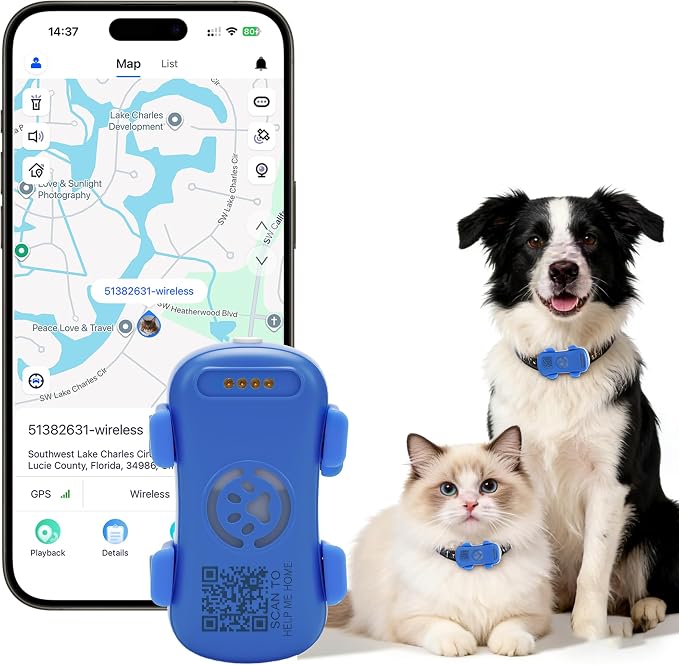 GPS Dog Tracker, Real-time Pet Location Tracker Anti Lost Dog GPS Collar Fit by WanWayTech