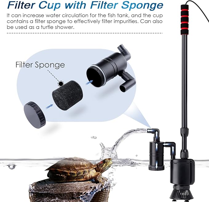 AQQA Electric Aquarium Gravel Cleaner, 6 in 1 Automatic Fish Tank Cleaning - Image 4
