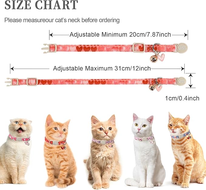 Unique style paws 2 Pack Valentine's Kitten Collar Breakaway - Image 3