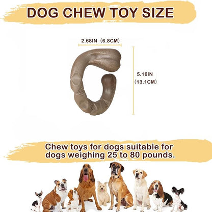 Tough Dog Toys for Aggressive Chewers, Bacon Scented & Curved Nylon Bone to - Image 2