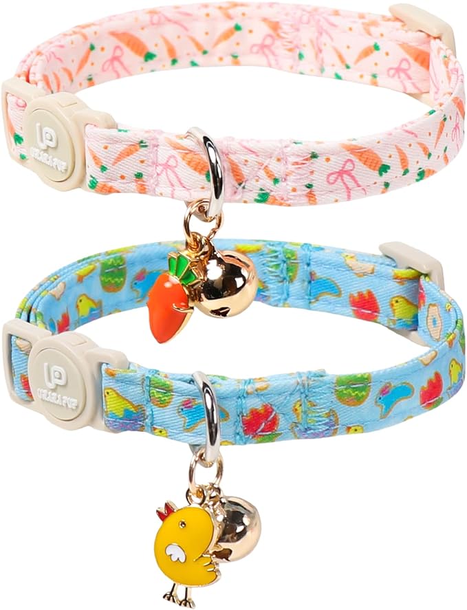 Cat Collar, Easter Chicks & Carrots Cat Collar by UPURARAPUP
