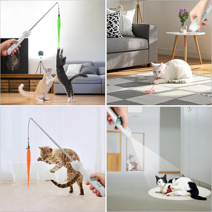 TBTeek Cat Toy, 2in1 Light and Retractable Pole - Image 6