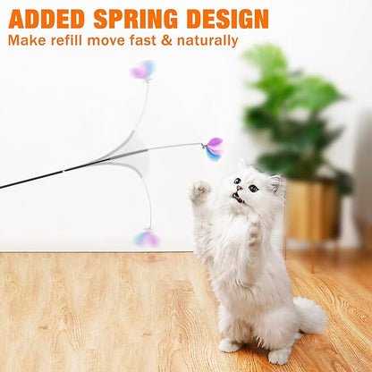 JXFUKAL 2025 Latest Cat Toys, 2 in 1 Spring Cat Wand Toy - Image 4