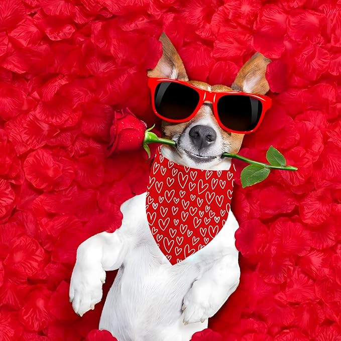 Valentines Dog Bandanas, 2 Pack Mother's Day Triangle Dog Bandanas, Reversible - Image 6