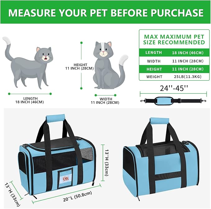 Extra Large Pet Carrier 20 lbs+, Soft Sided Cat Carriers - Image 2
