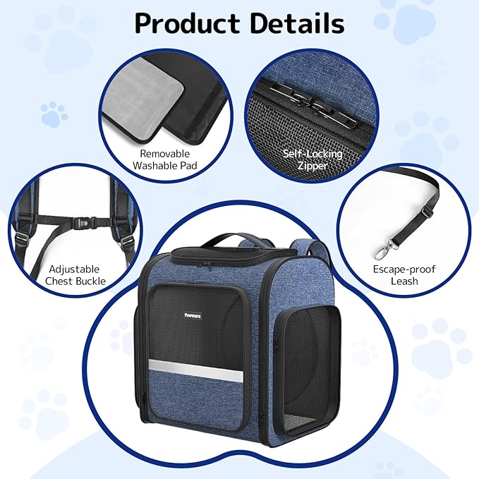 Cat Carrier Backpack with Detachable Play Tunnel, 2 in 1 Cat Tunnel Backpack - Image 5