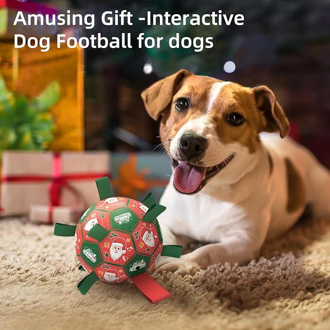 QDAN Christmas Dog Toys: Soccer Ball - Image 7