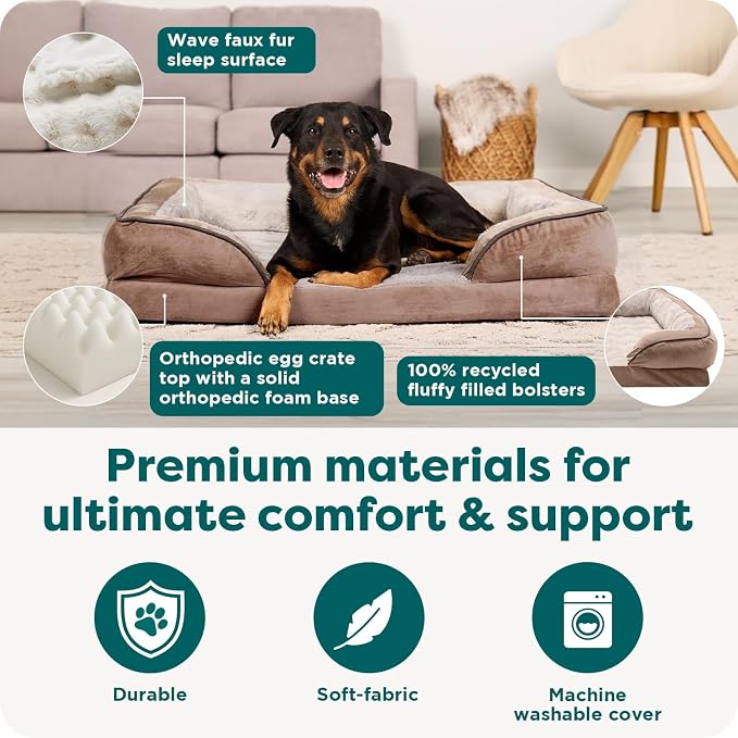 Furhaven Orthopedic Dog Bed for Large Dogs w/ Removable Bolsters & Washable - Image 5