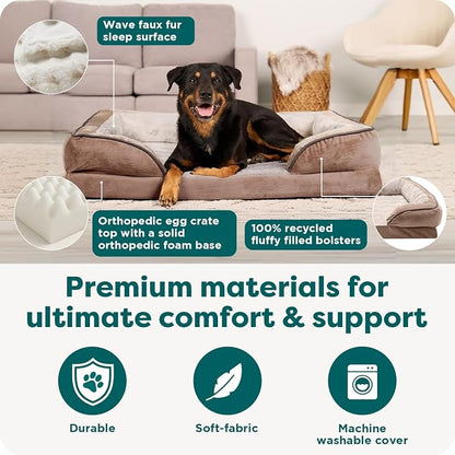Furhaven Orthopedic Dog Bed for Large Dogs w/ Removable Bolsters & Washable - Image 5