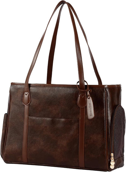 Stylish Dog Purse Carrier, Leather Pet Carrier Bag by Monanller