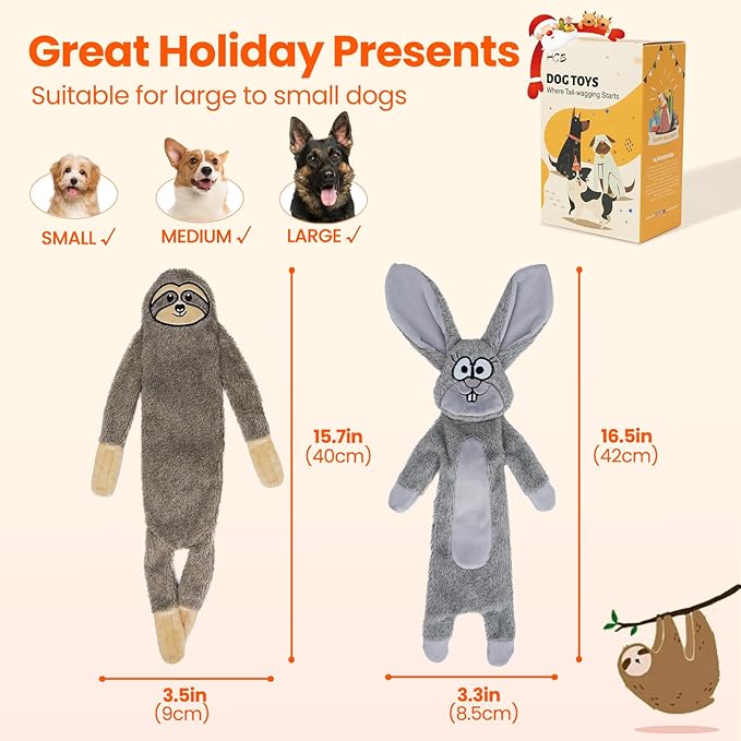HGB No Stuffing Dog Toys for Aggressive Chewers, Squeaky Crinkle Plush Dog Toys - Image 6