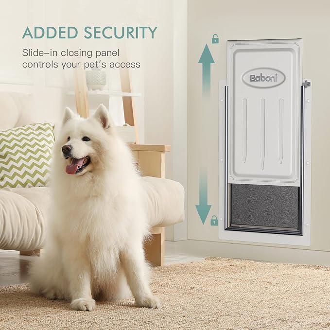 Baboni Pet Door for Wall, Steel Frame and Telescoping Tunnel, Aluminum Lock - Image 5