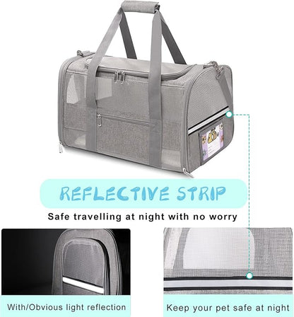 Soft Sided Cat Carrier for Small Cats Puppies up to 15 Lbs, Airline Approved - Image 3