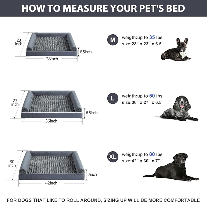 BFPETHOME Dog Beds for Large Dogs, Orthopedic Dog Bed for Medium Large Dogs - Image 6