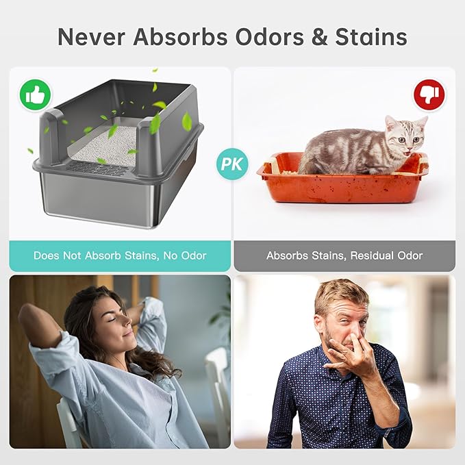 Enclosed Stainless Steel Cat Litter Box - Image 6