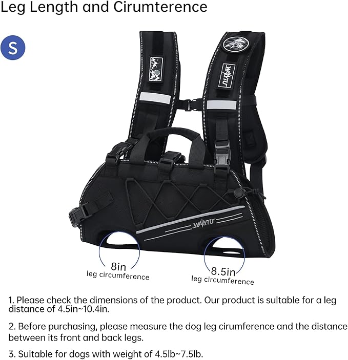Dog Lift Harness for Small Dogs, Dog Backpack Carrier, Adjustable Padded - Image 5