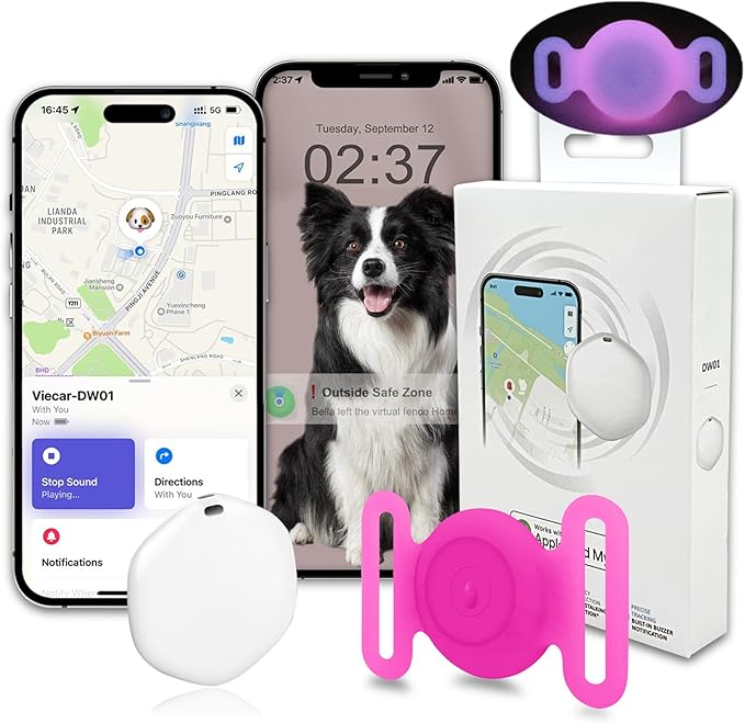 GPS Tracker for Dogs, Mini GPS Cat Tracker, IPX8 Waterproof GPS Trackers for by Bingolar