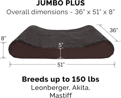 Furhaven Replacement Dog Bed Cover Ultra Plush Faux Fur & Suede Contour Luxe - Image 3