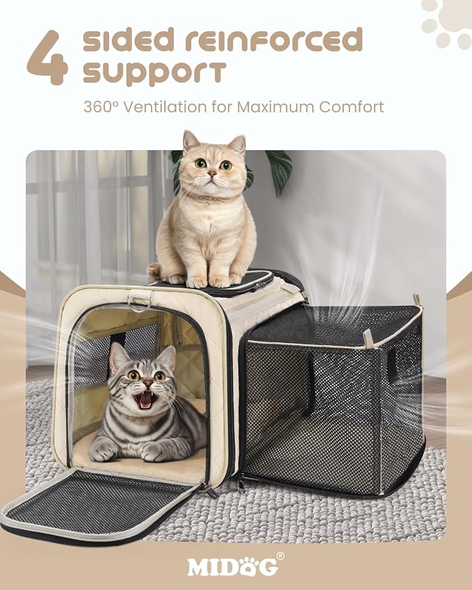 MIDOG Cat Carrier Soft for Small to Medium-Sized Cats, TSA Airline Approved - Image 8