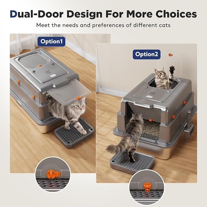 FURTIME XXXL Extra Large Stainless Steel Litter Box - Image 5