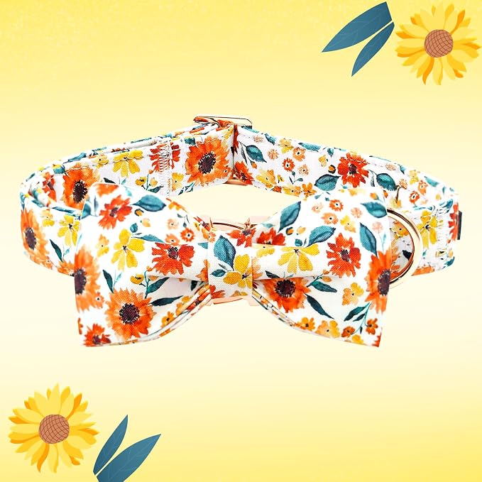 Lionheart glory Dog Collar Bow Collar Floral Dog Collar - Image 3