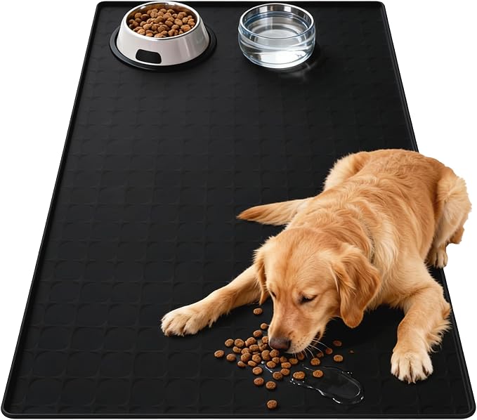 Extra Large 34x22 Inch Silicone Pet Food Mat by TCULOSD